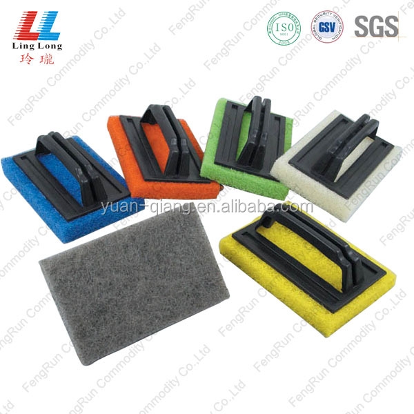 handle heavy duty scouring pad cleaning brush
