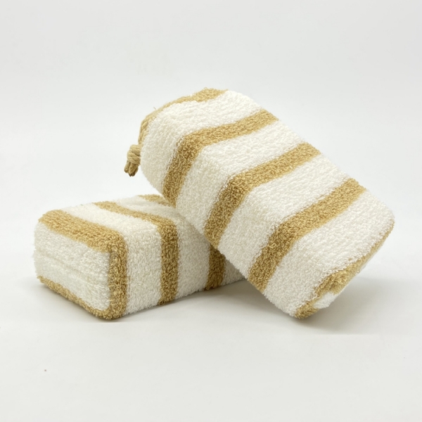 Cloth Cover Sponge Body Bath Sponge - Soft Massage Shower Loofah Sponge Natural Bath Scrubber Cleaning