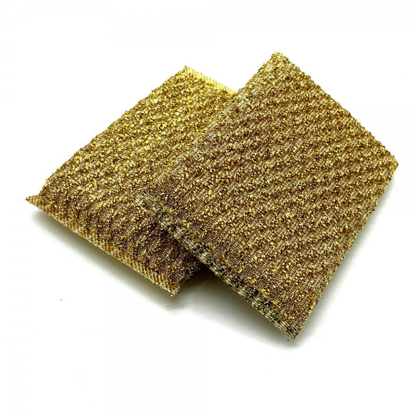 Mesh sponge scouring pad golden silver silk dishwashing onion sponge kitchen cleaning scrubber pad eco-friendly