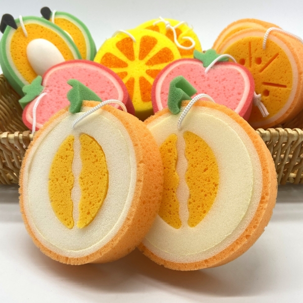 Cute Hami melon shape cute body cleaning bath sponge /home use drug sundries