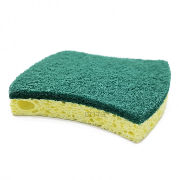 Yellow green wood pulp cotton cleaning cloth